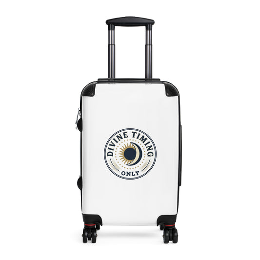 Carry-On Suitcase — 'Divine Timing Only' Moon & Sun Travel Luggage