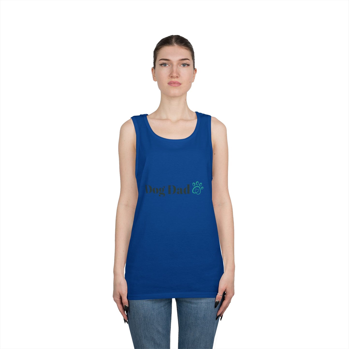 Dog Dad Tank Top — Minimal Paw Print Men’s Summer Tee
