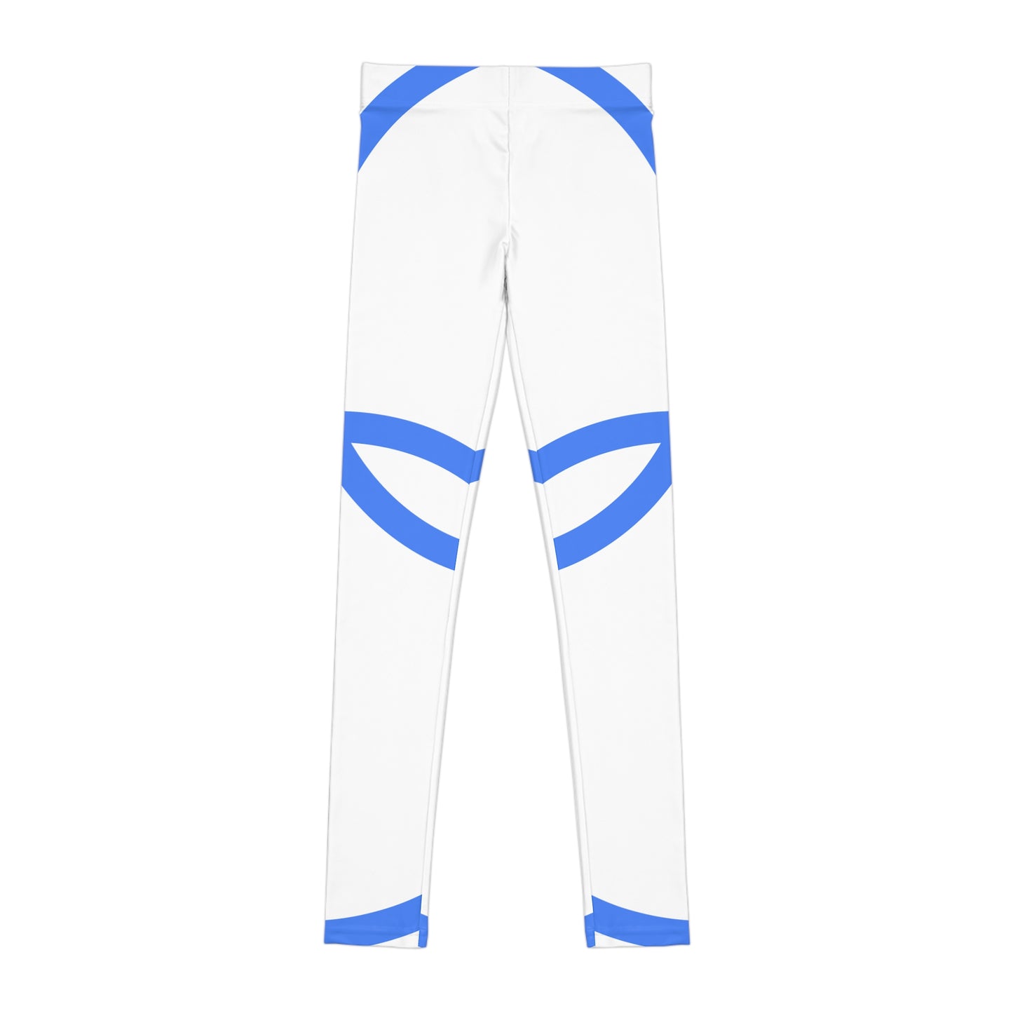 Minimal Blue Arc Pattern Youth Leggings — All-Over Print