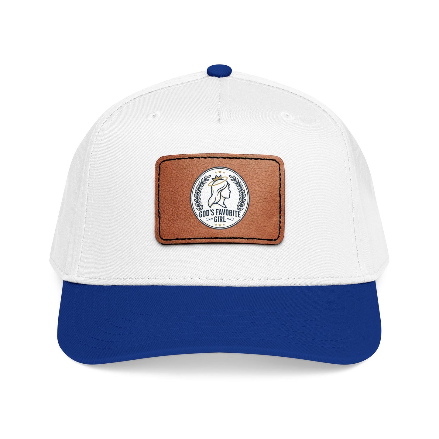 Leather Patch Baseball Cap — “God’s Favorite Girl” Vintage Logo