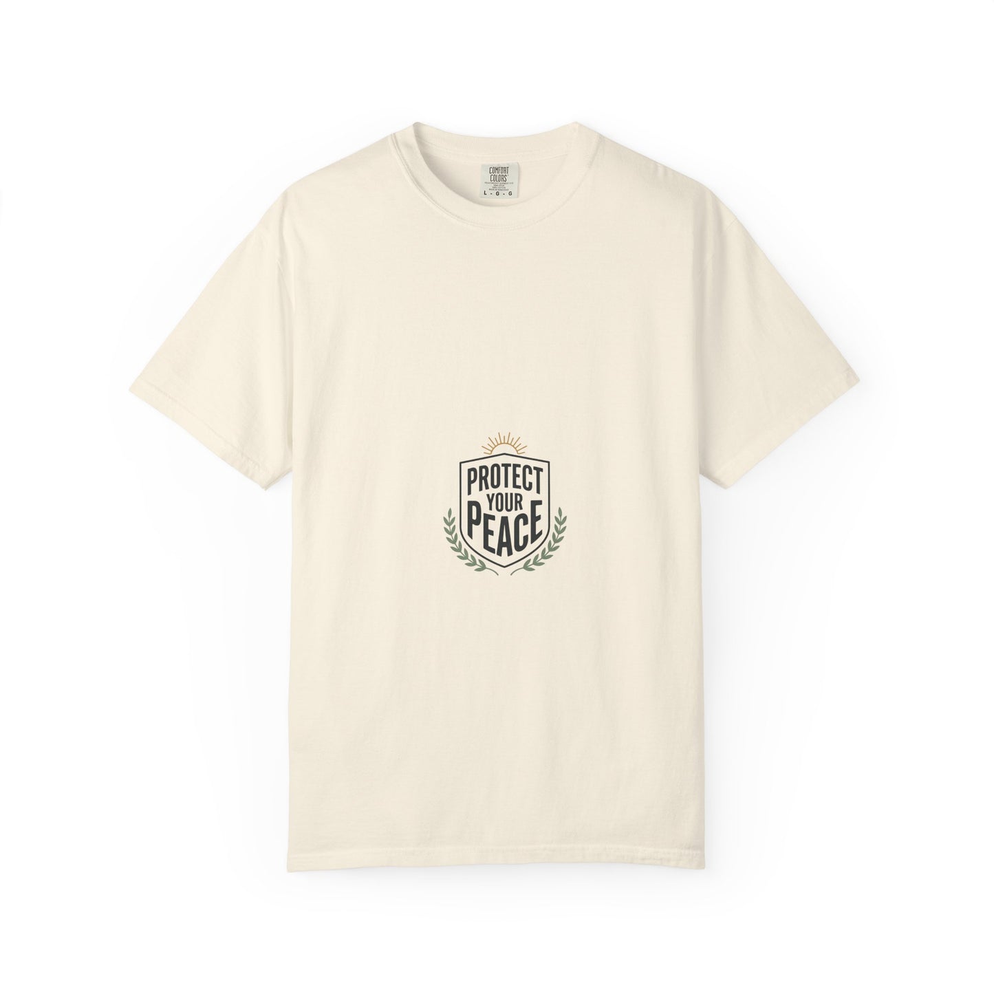 Protect Your Peace T-Shirt — Minimal Shield Graphic, Inspirational Casual Tee