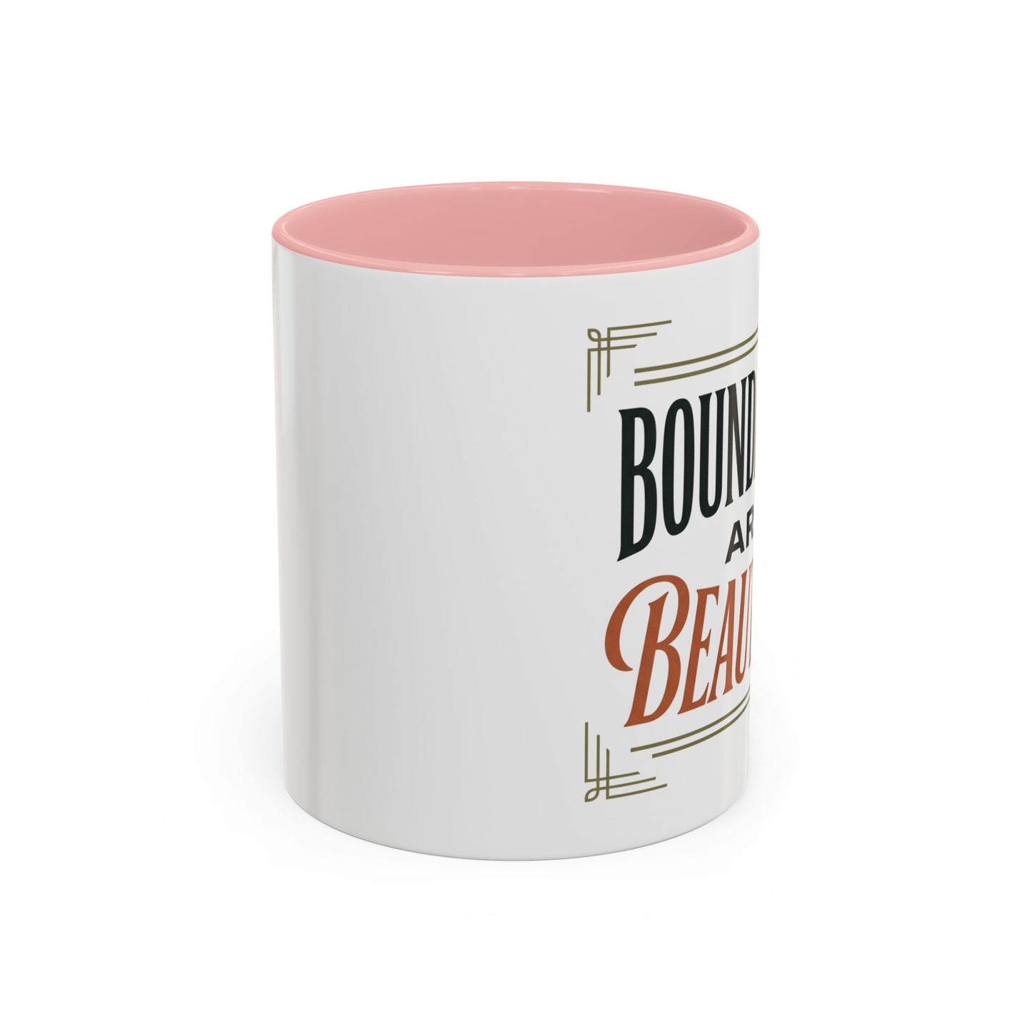 Boundaries Are Beautiful Accent Coffee Mug — Inspirational Self-Care Coffee Cup (11/15oz)