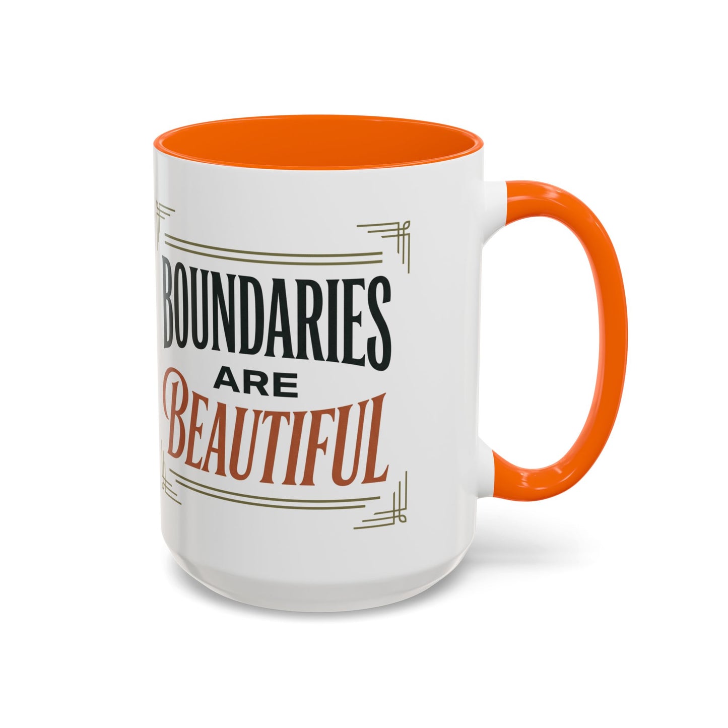 Boundaries Are Beautiful Accent Coffee Mug — Inspirational Self-Care Coffee Cup (11/15oz)