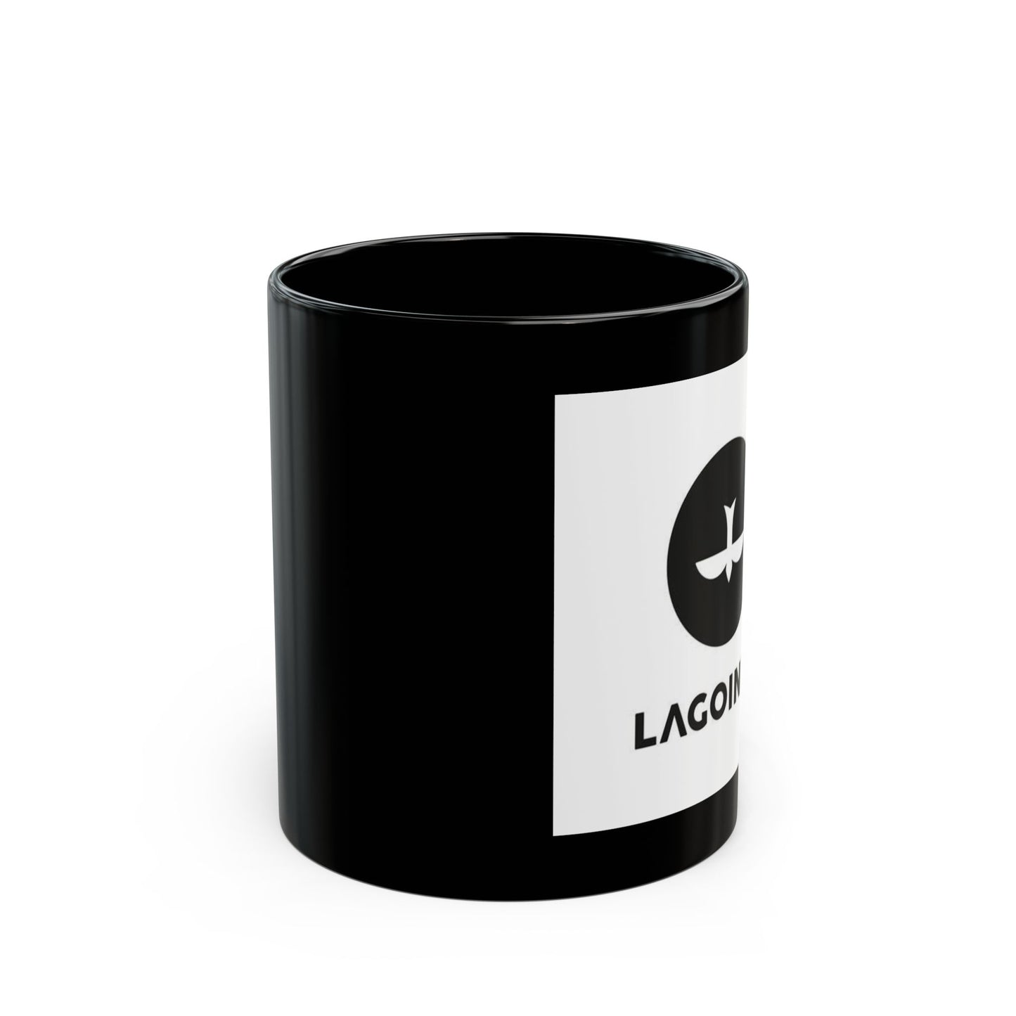 Lagoinha Logo Black Ceramic Mug — 11oz & 15oz Coffee Cup