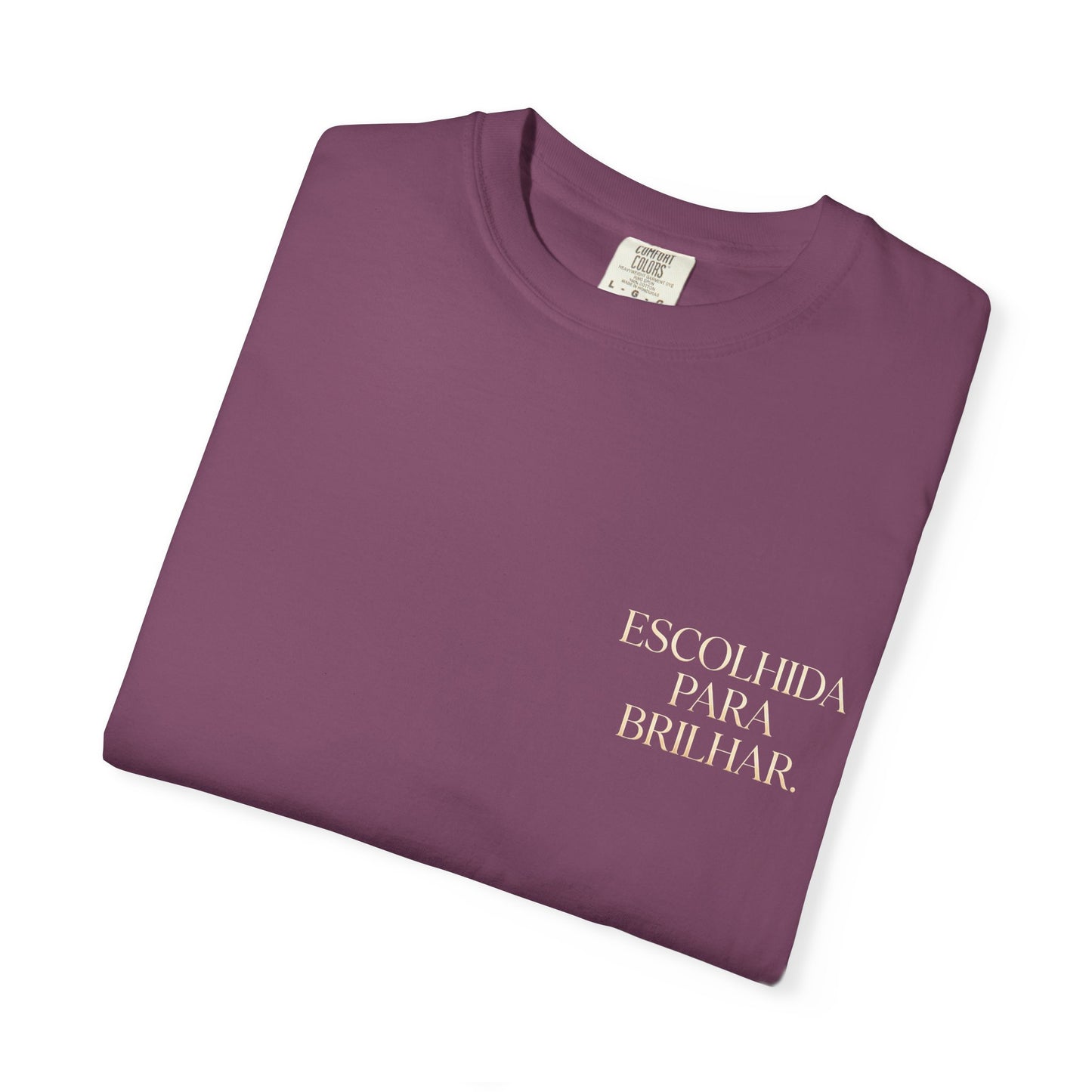T-shirt tingida em peça "Escolhida Para Brilhar"