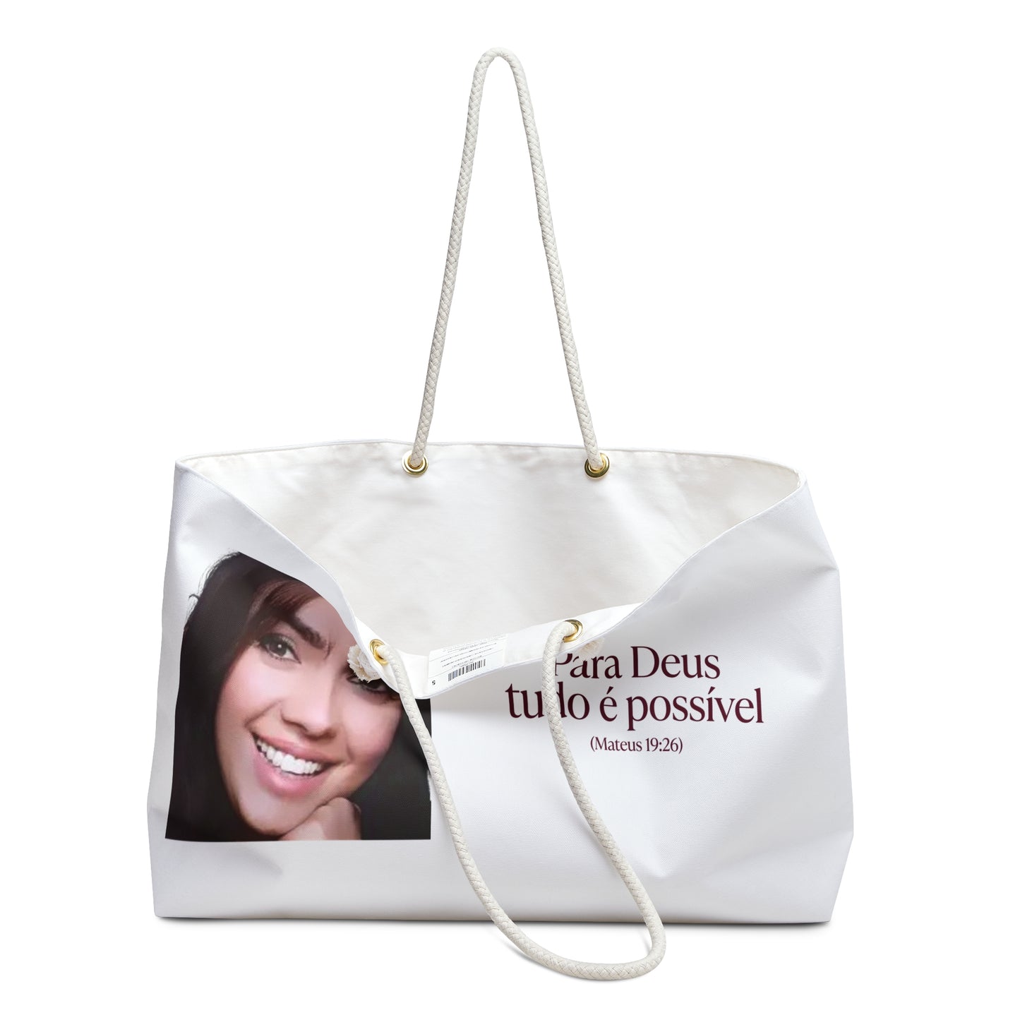Bolsa de Viagem Personalizada – "Para Deus Tudo é Possível" (Mateus 19:26)