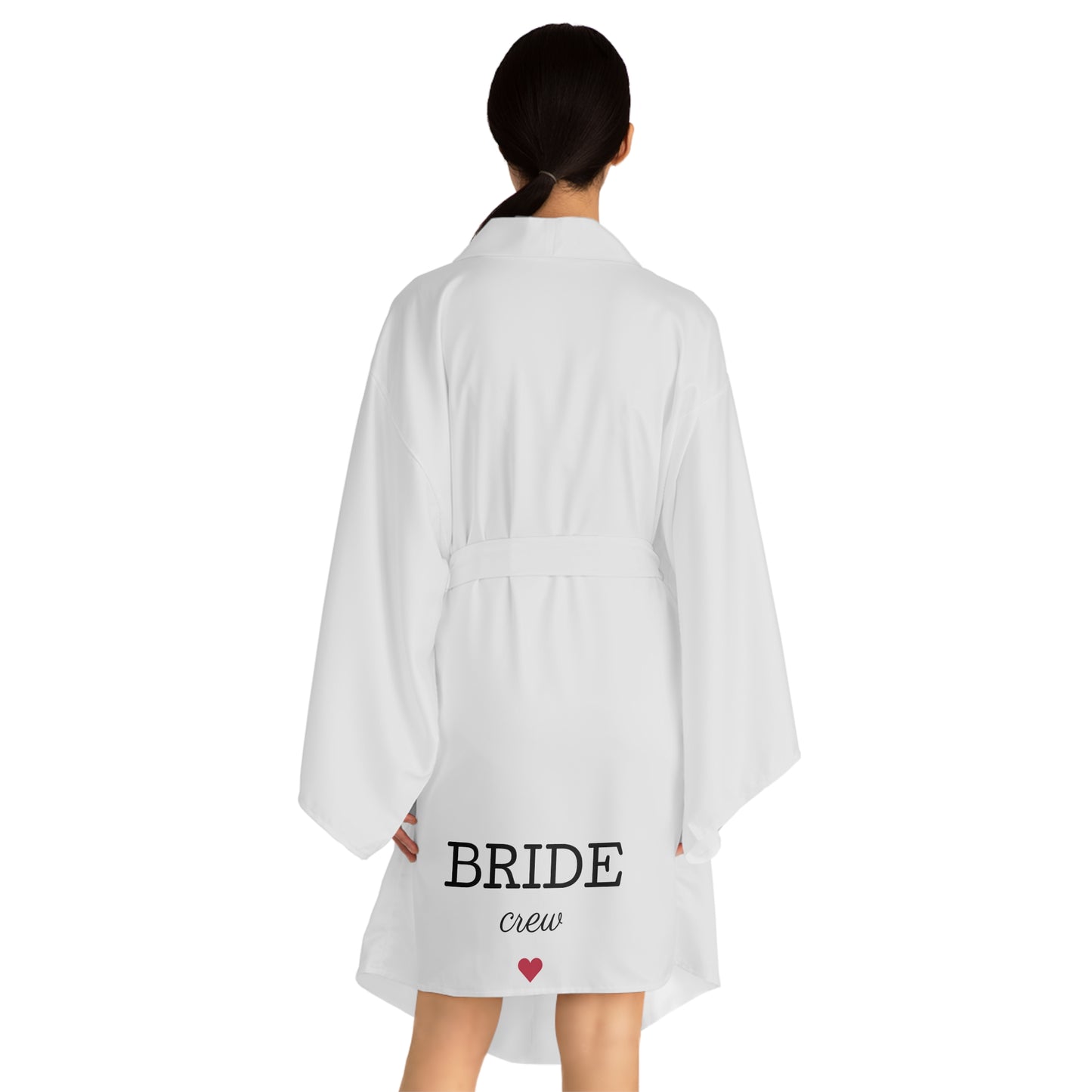 Bride Crew Kimono Robe — Bridesmaid Getting Ready Robe with Heart