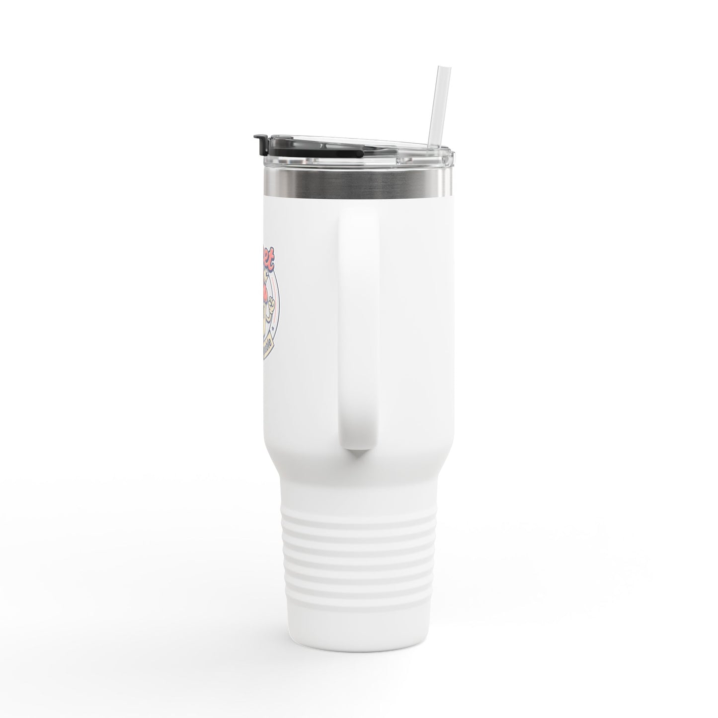 40oz Insulated Travel Mug — "Sweet but Unstoppable" Retro Dessert Design