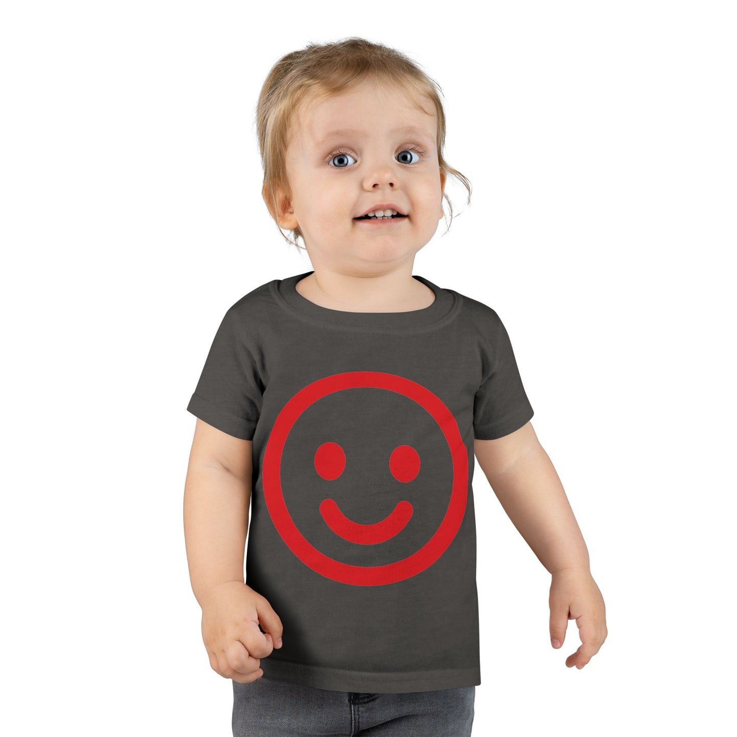 Toddler T-Shirt — Red Smiley Face Cute & Playful Kids Tee