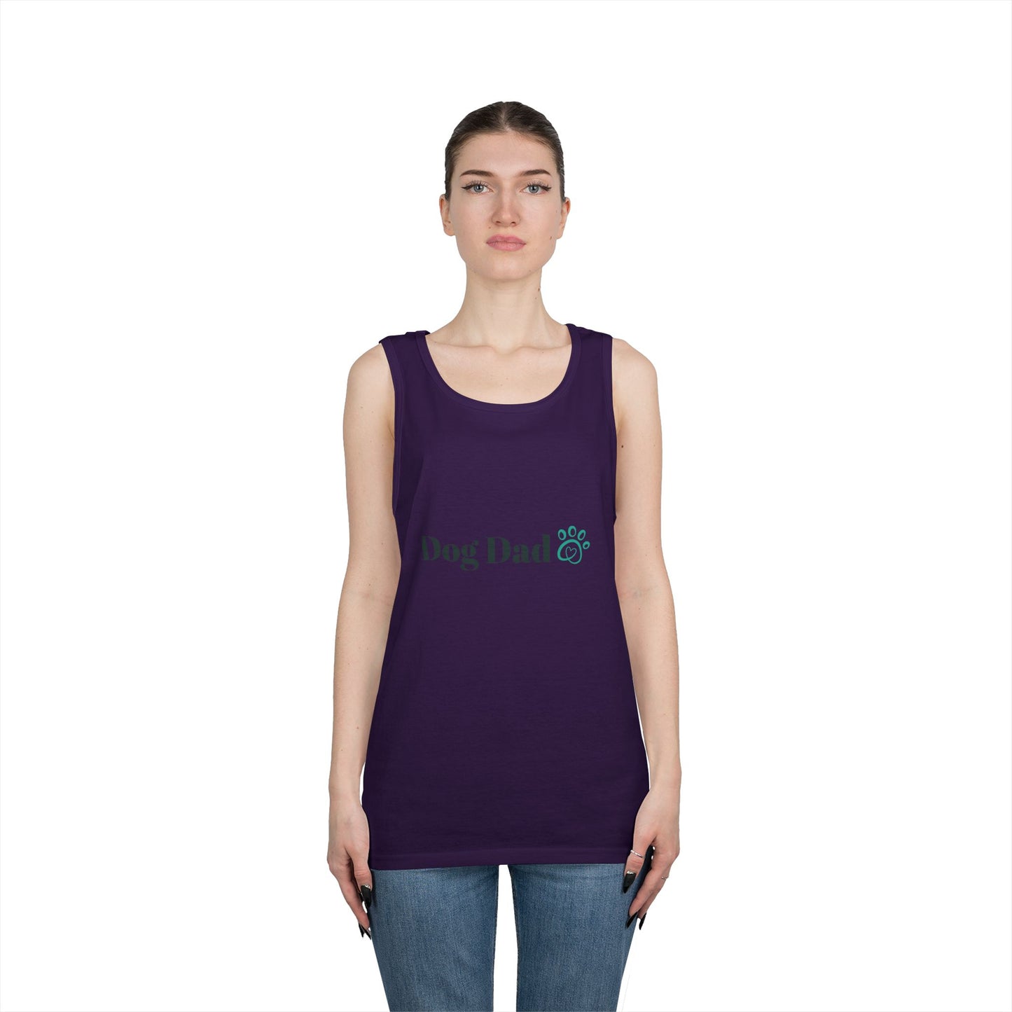 Dog Dad Tank Top — Minimal Paw Print Men’s Summer Tee