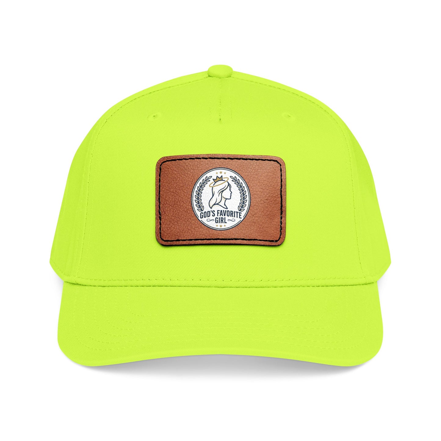 Leather Patch Baseball Cap — “God’s Favorite Girl” Vintage Logo
