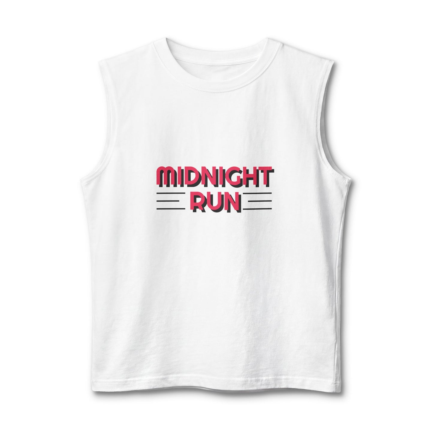 Midnight Run Muscle Tank — Retro Neon Running Tank Top