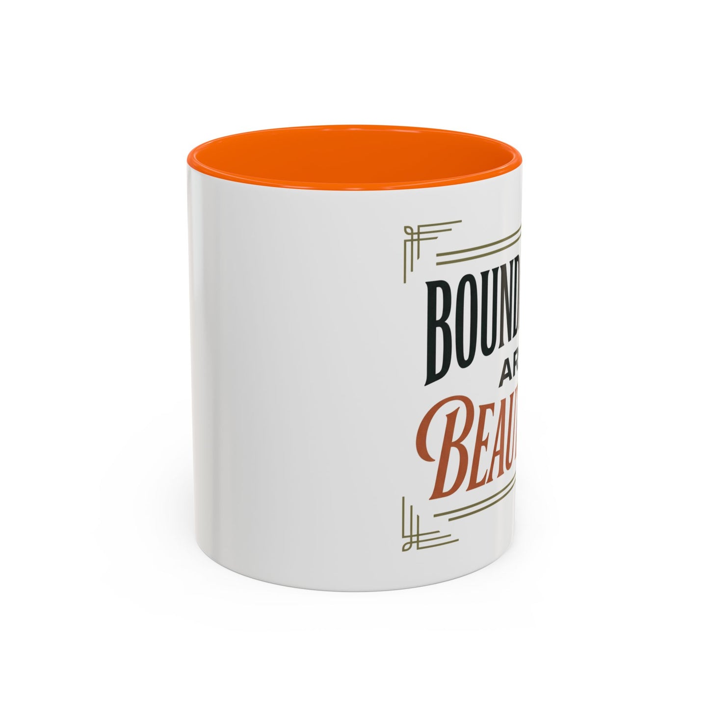 Boundaries Are Beautiful Accent Coffee Mug — Inspirational Self-Care Coffee Cup (11/15oz)
