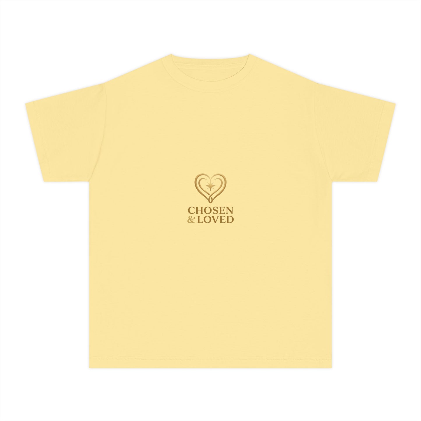 Youth Tee - "Chosen & Loved" Heart Design (Christian Inspirational)