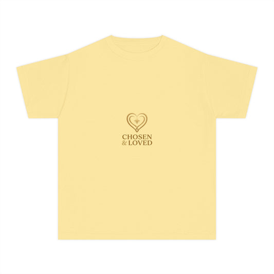 Youth Tee - "Chosen & Loved" Heart Design (Christian Inspirational)