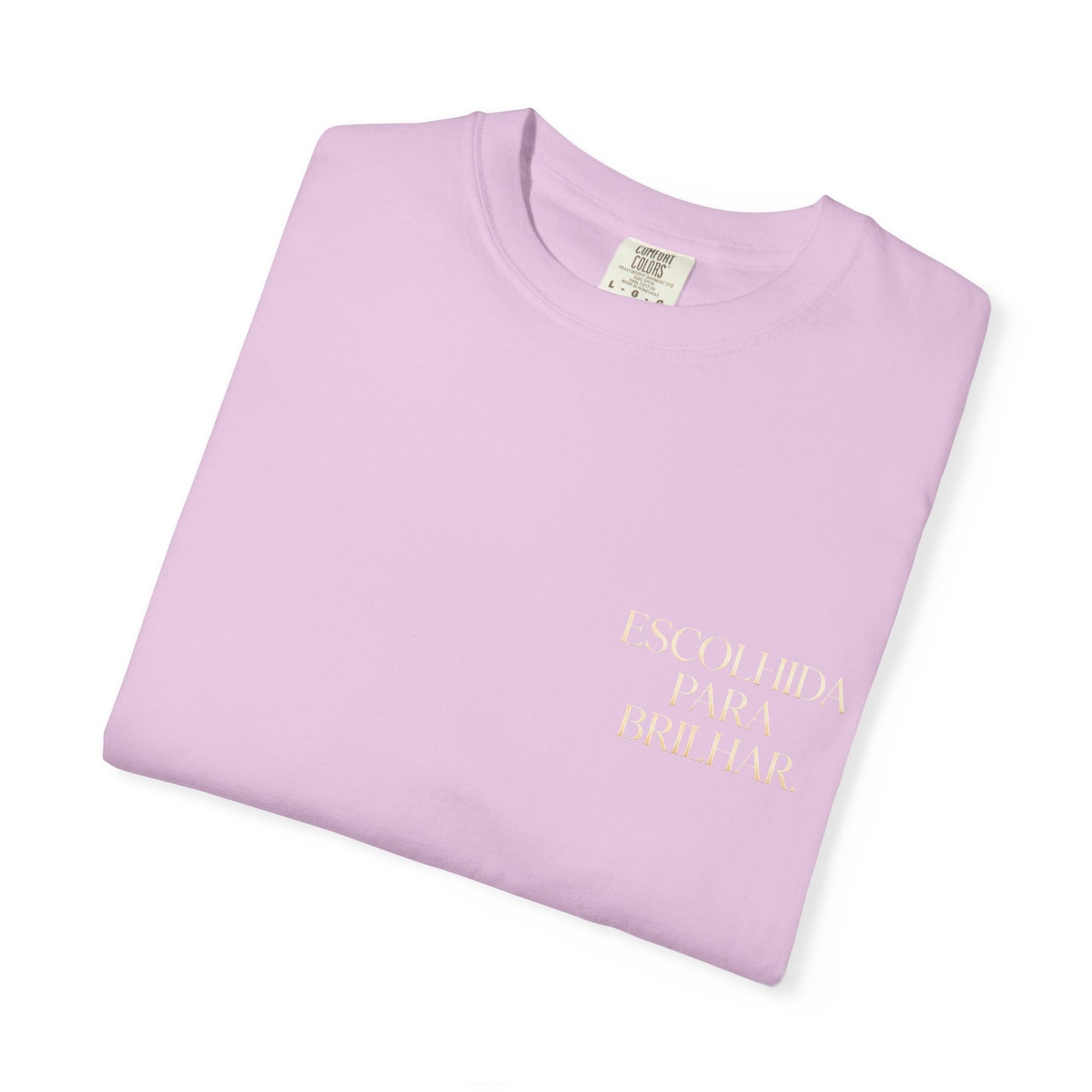 T-shirt tingida em peça "Escolhida Para Brilhar"