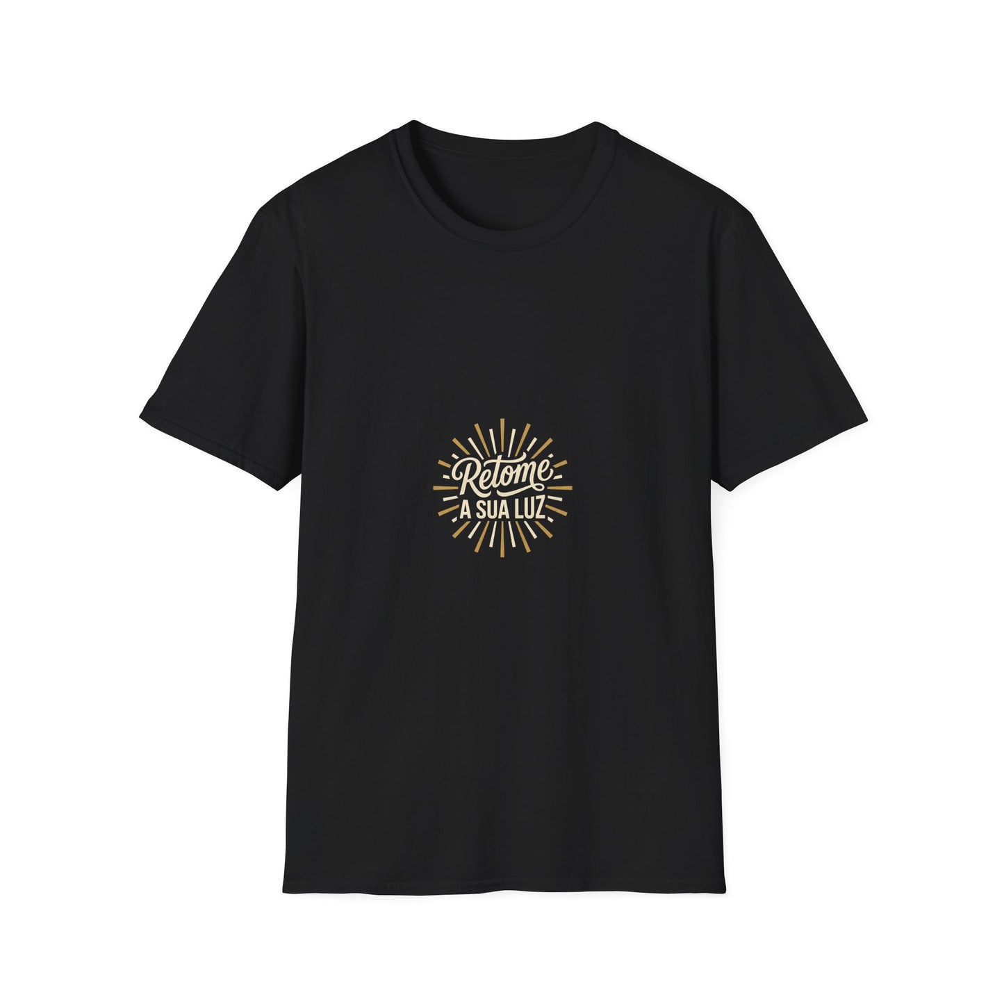 Camiseta — "Retome a sua luz" (Estampa Sunburst)