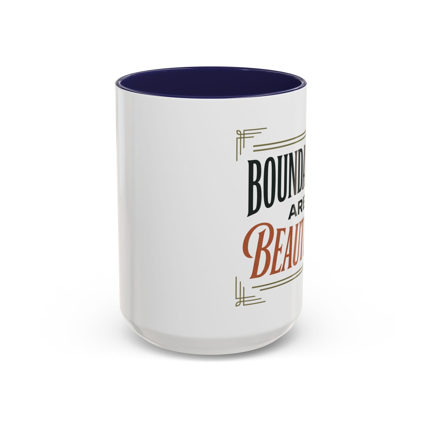 Boundaries Are Beautiful Accent Coffee Mug — Inspirational Self-Care Coffee Cup (11/15oz)