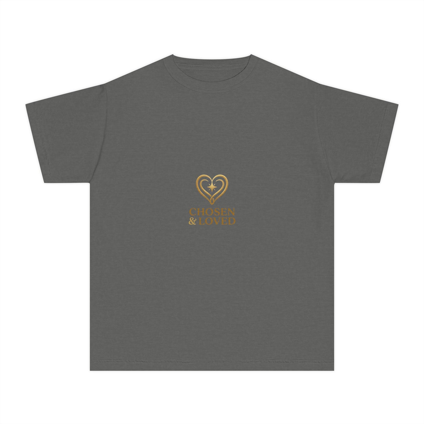 Youth Tee - "Chosen & Loved" Heart Design (Christian Inspirational)
