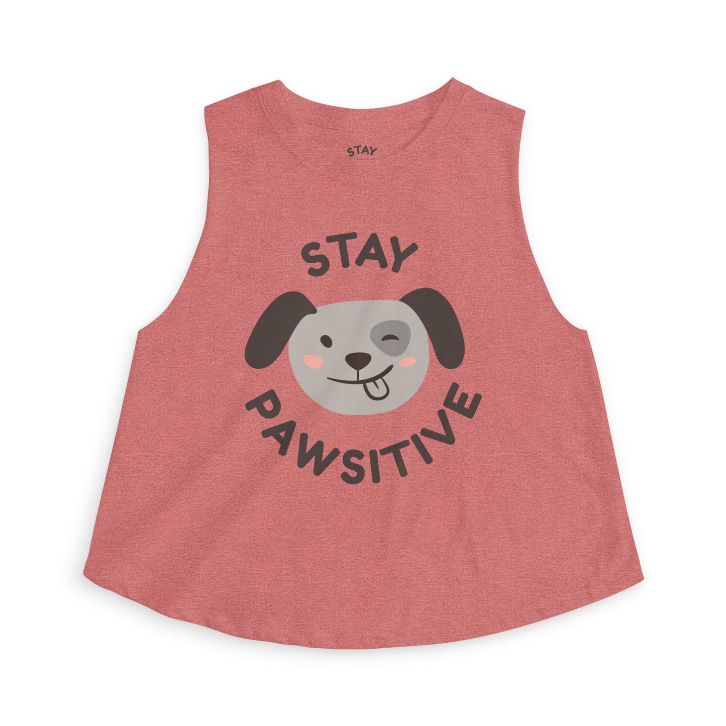 Stay Pawsitive Crop Top — Cute Dog Graphic Women's Tank