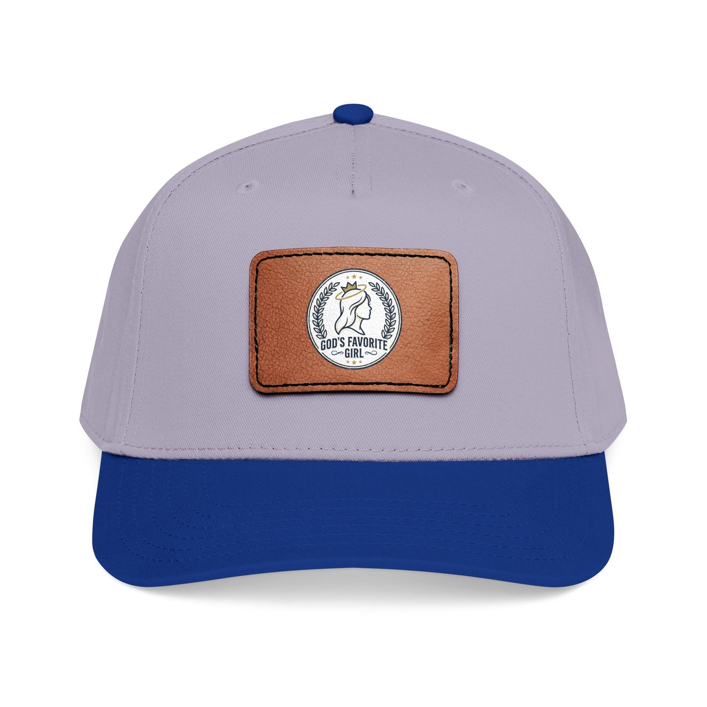 Leather Patch Baseball Cap — “God’s Favorite Girl” Vintage Logo