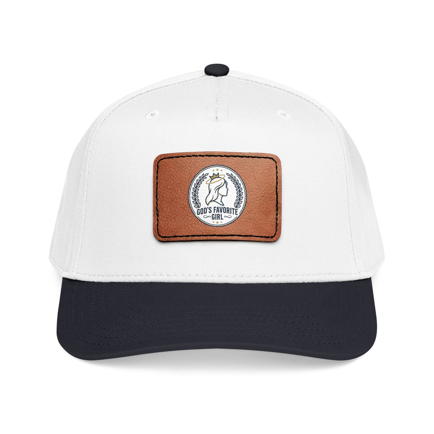 Leather Patch Baseball Cap — “God’s Favorite Girl” Vintage Logo