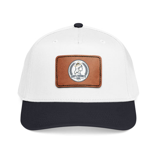 Leather Patch Baseball Cap — “God’s Favorite Girl” Vintage Logo