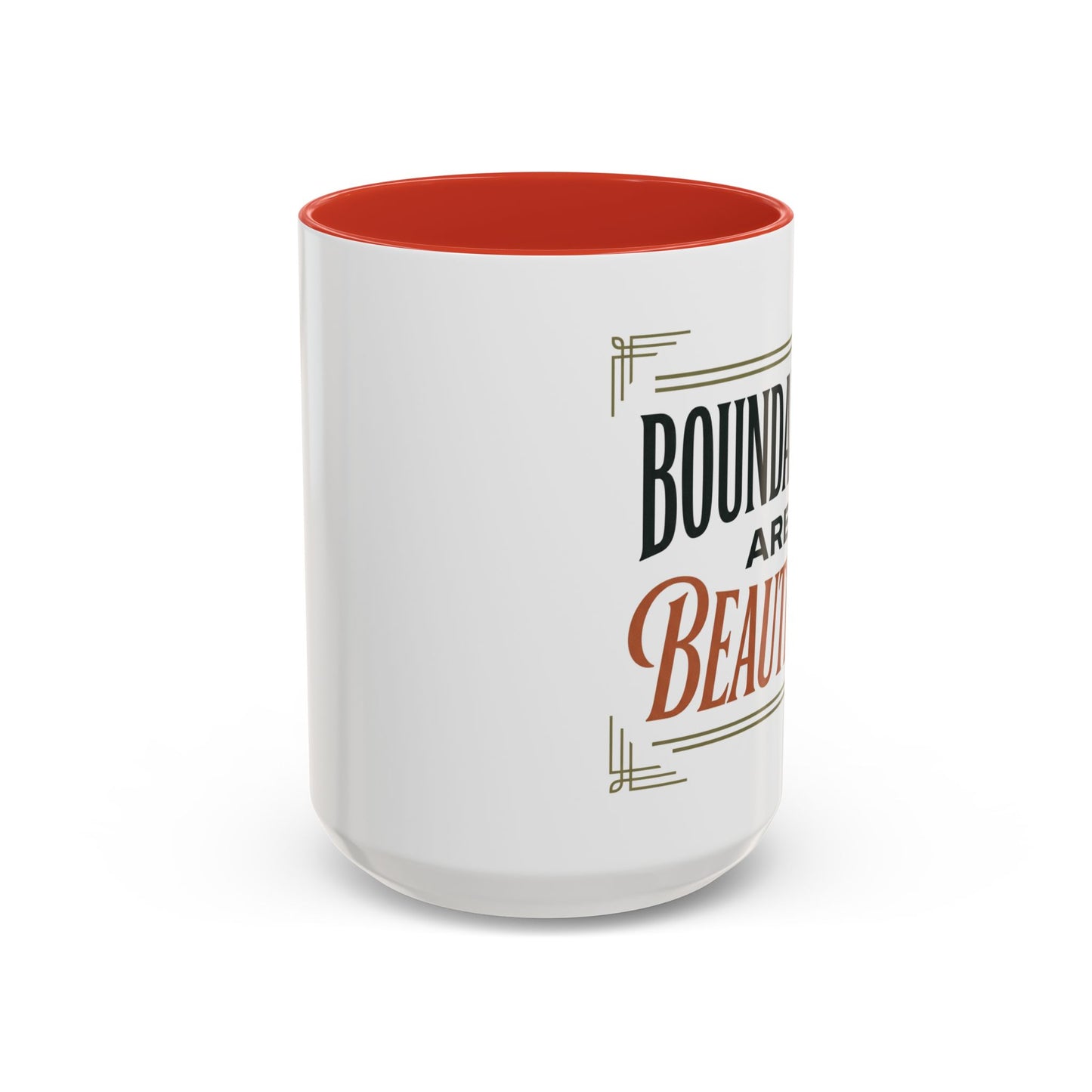Boundaries Are Beautiful Accent Coffee Mug — Inspirational Self-Care Coffee Cup (11/15oz)