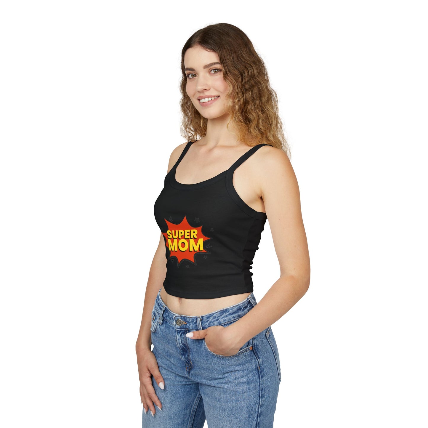 Super Mom Spaghetti Strap Tank Top – Comic-Style Mother's Day Gift