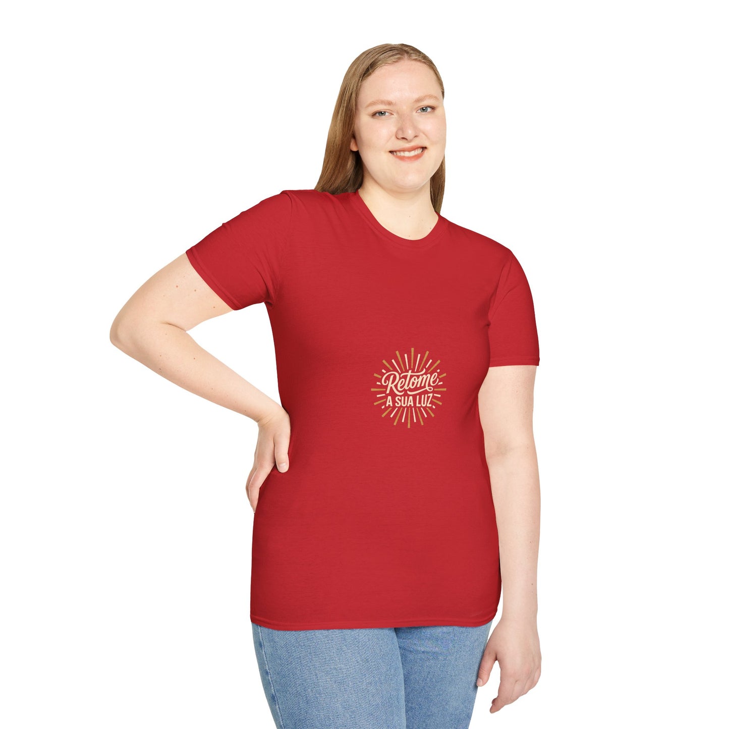 Camiseta — "Retome a sua luz" (Estampa Sunburst)