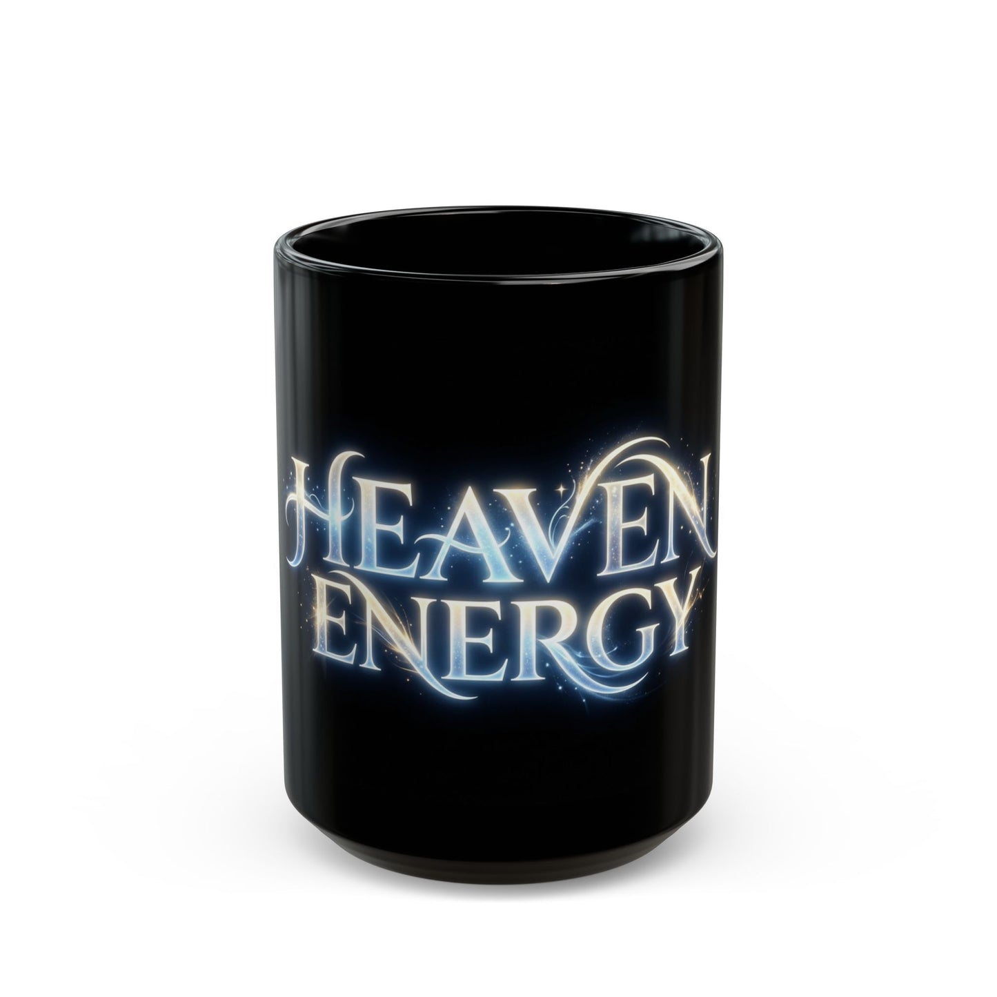Heaven Energy Black Coffee Mug — Celestial Script 11oz & 15oz