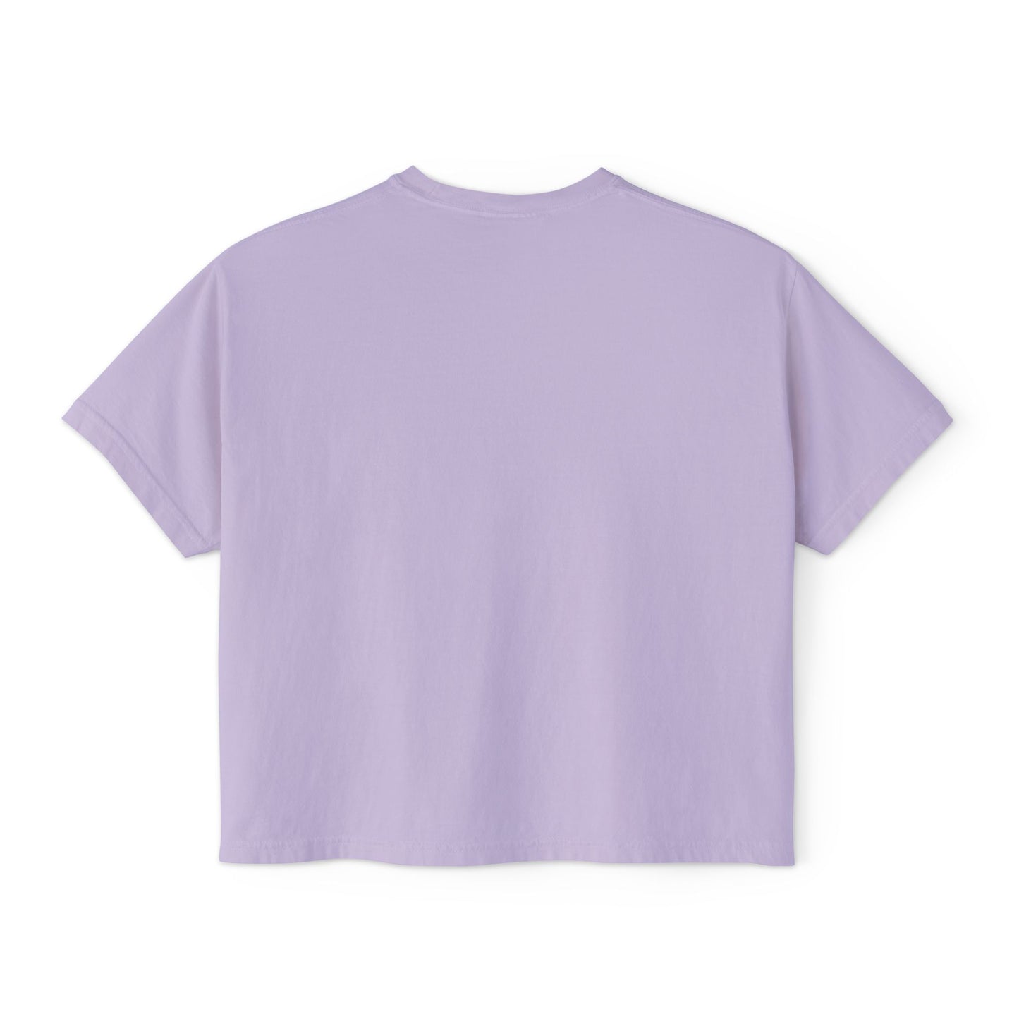 Minimalist Women's Boxy Tee — 'Carefree & Calm' Embroidered Crop T-Shirt