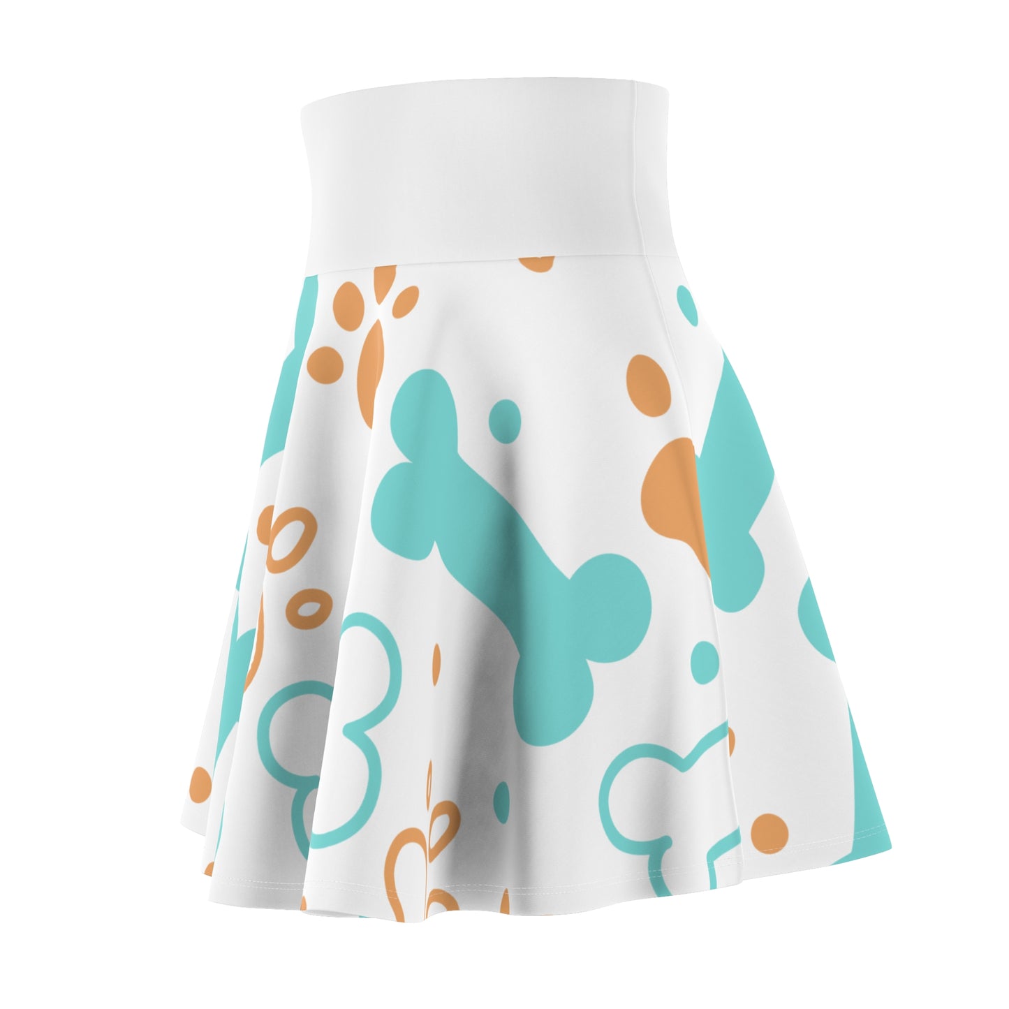 Pet Paw & Bone Skater Skirt — Cute Dog Print AOP