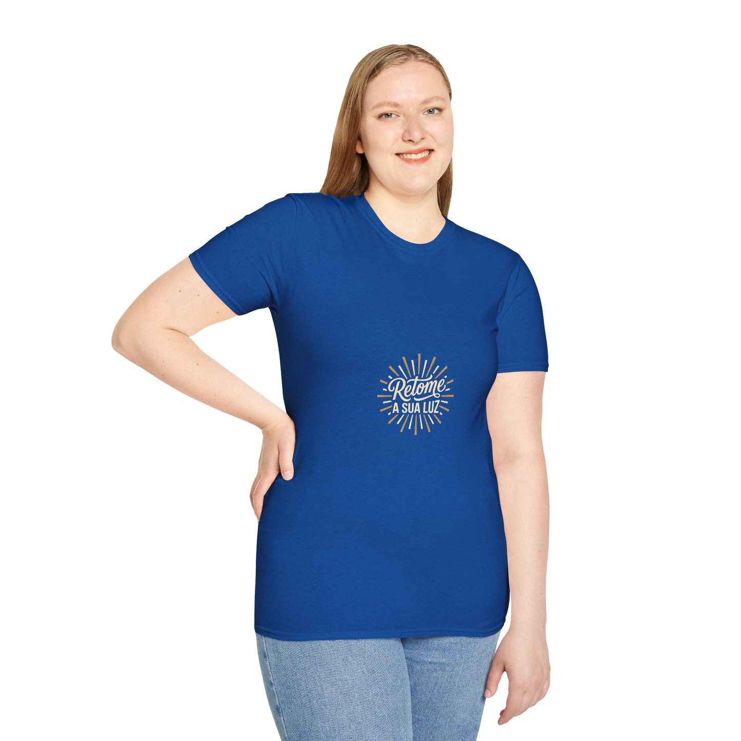 Camiseta — "Retome a sua luz" (Estampa Sunburst)