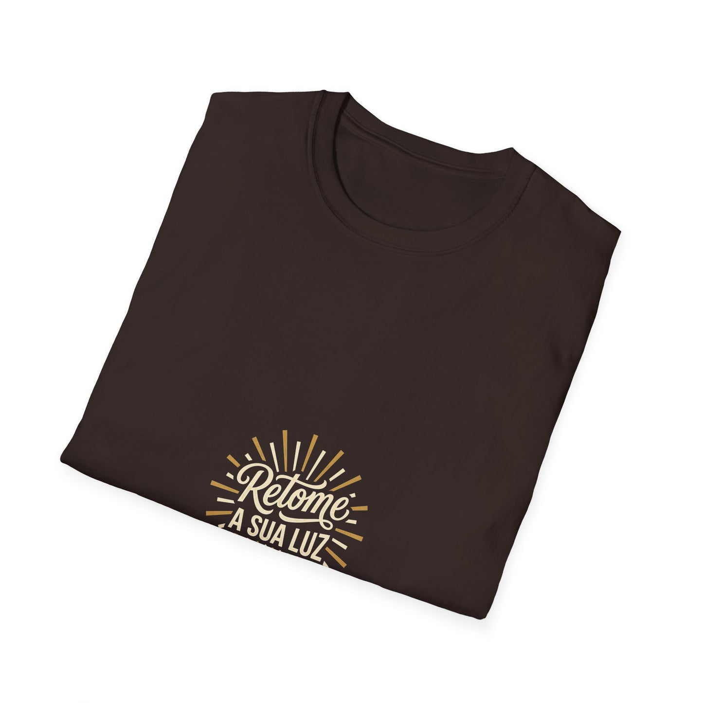 Camiseta — "Retome a sua luz" (Estampa Sunburst)