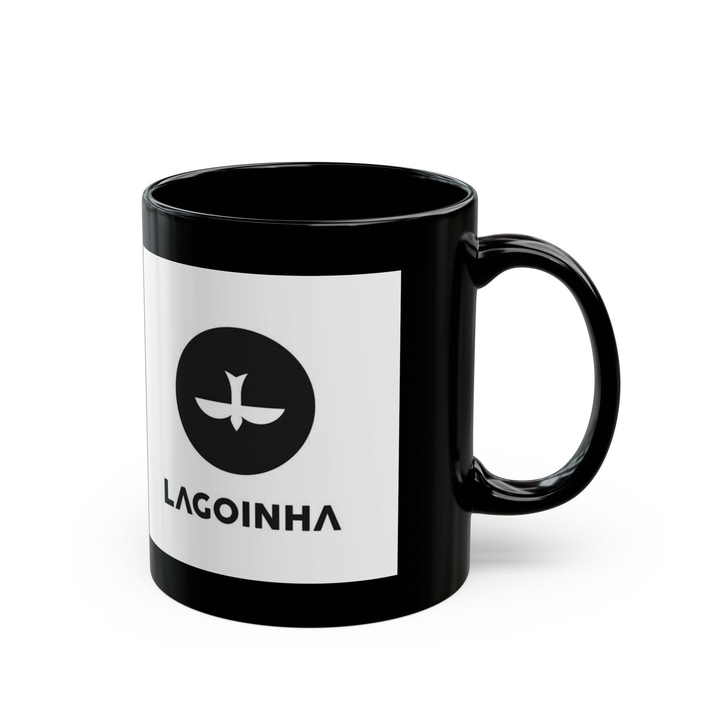 Lagoinha Logo Black Ceramic Mug — 11oz & 15oz Coffee Cup
