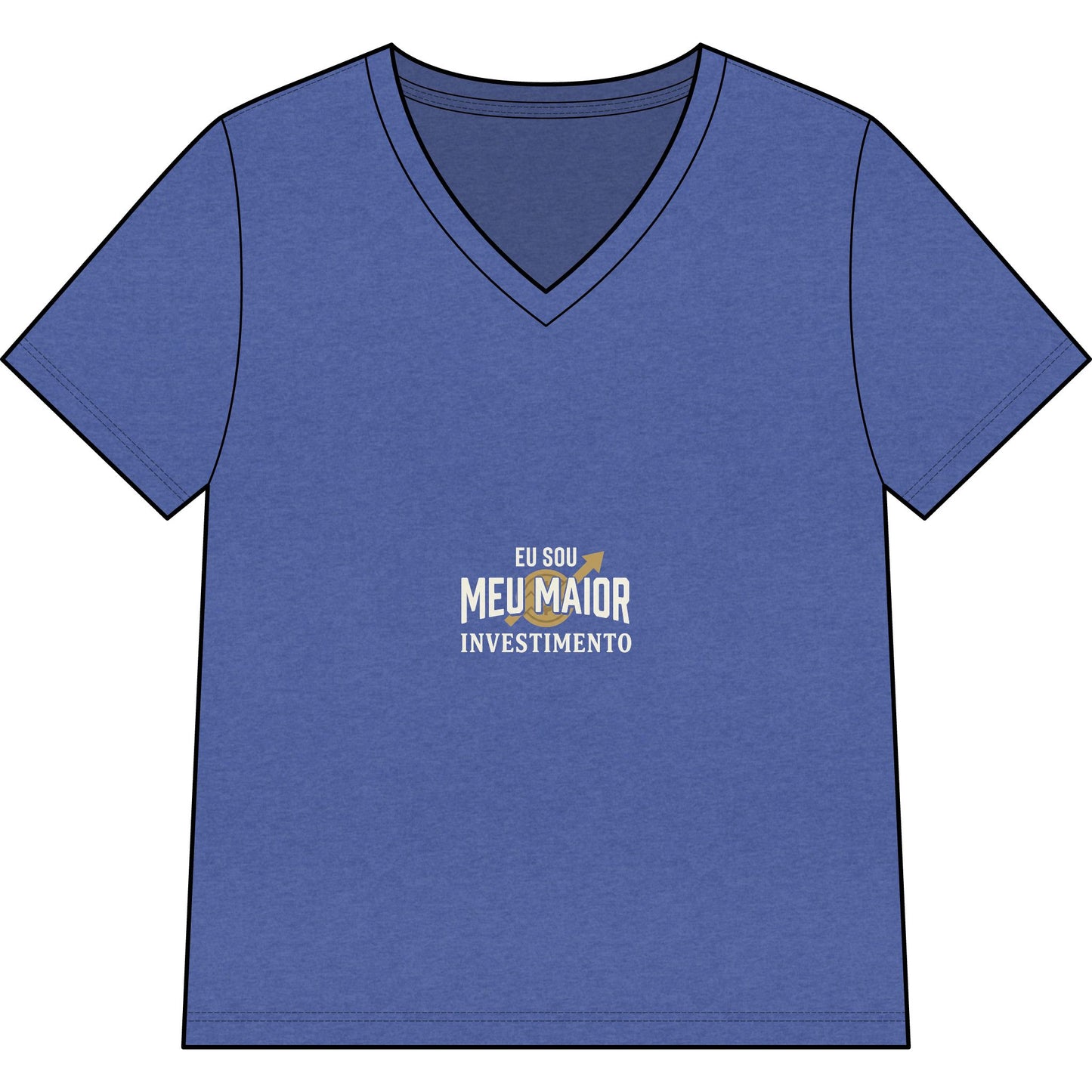 Camiseta Gola V — Top Inspirador Feminino "Eu Sou Meu Maior Investimento"
