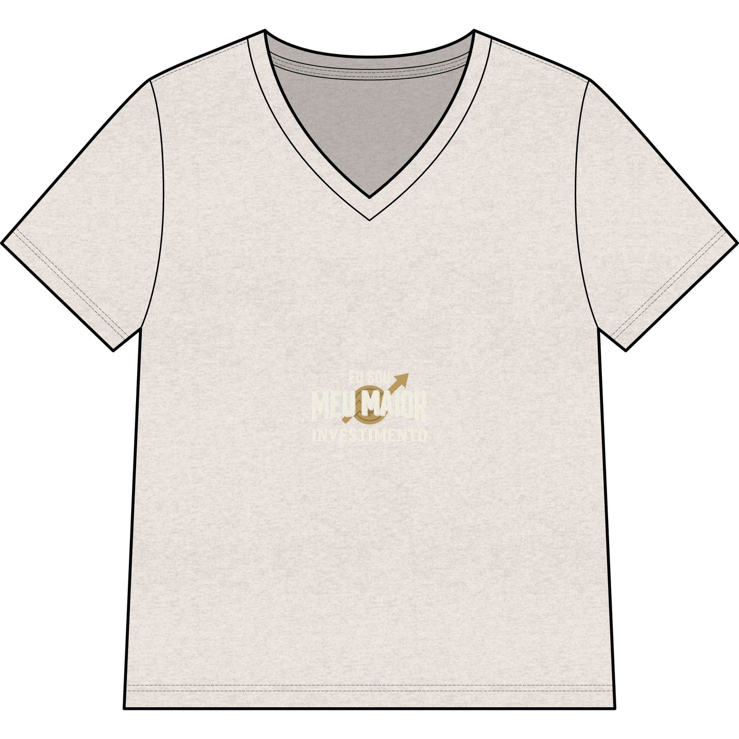 Camiseta Gola V — Top Inspirador Feminino "Eu Sou Meu Maior Investimento"