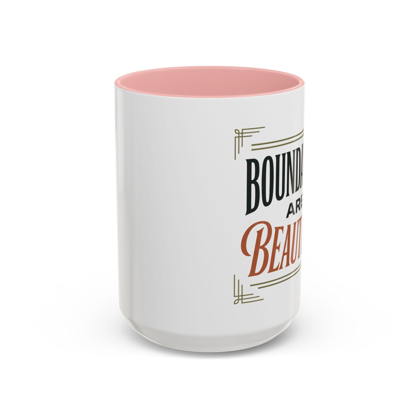 Boundaries Are Beautiful Accent Coffee Mug — Inspirational Self-Care Coffee Cup (11/15oz)