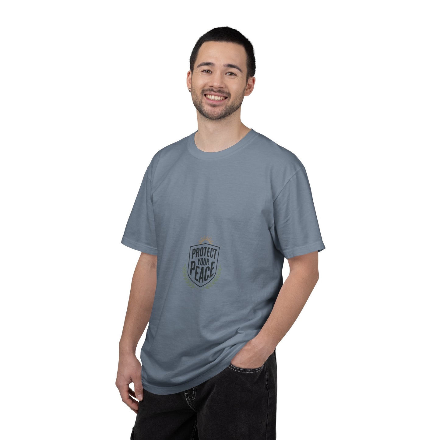Protect Your Peace T-Shirt — Minimal Shield Graphic, Inspirational Casual Tee