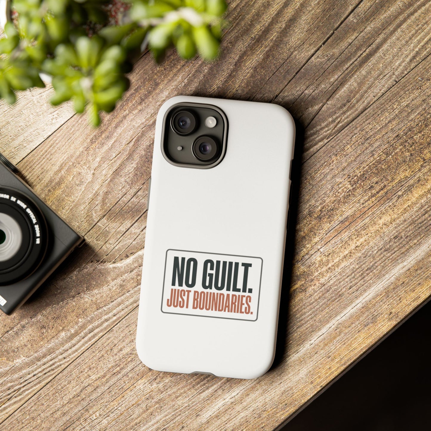 Phone Case — “No Guilt. Just Boundaries.” Motivational Protective Case