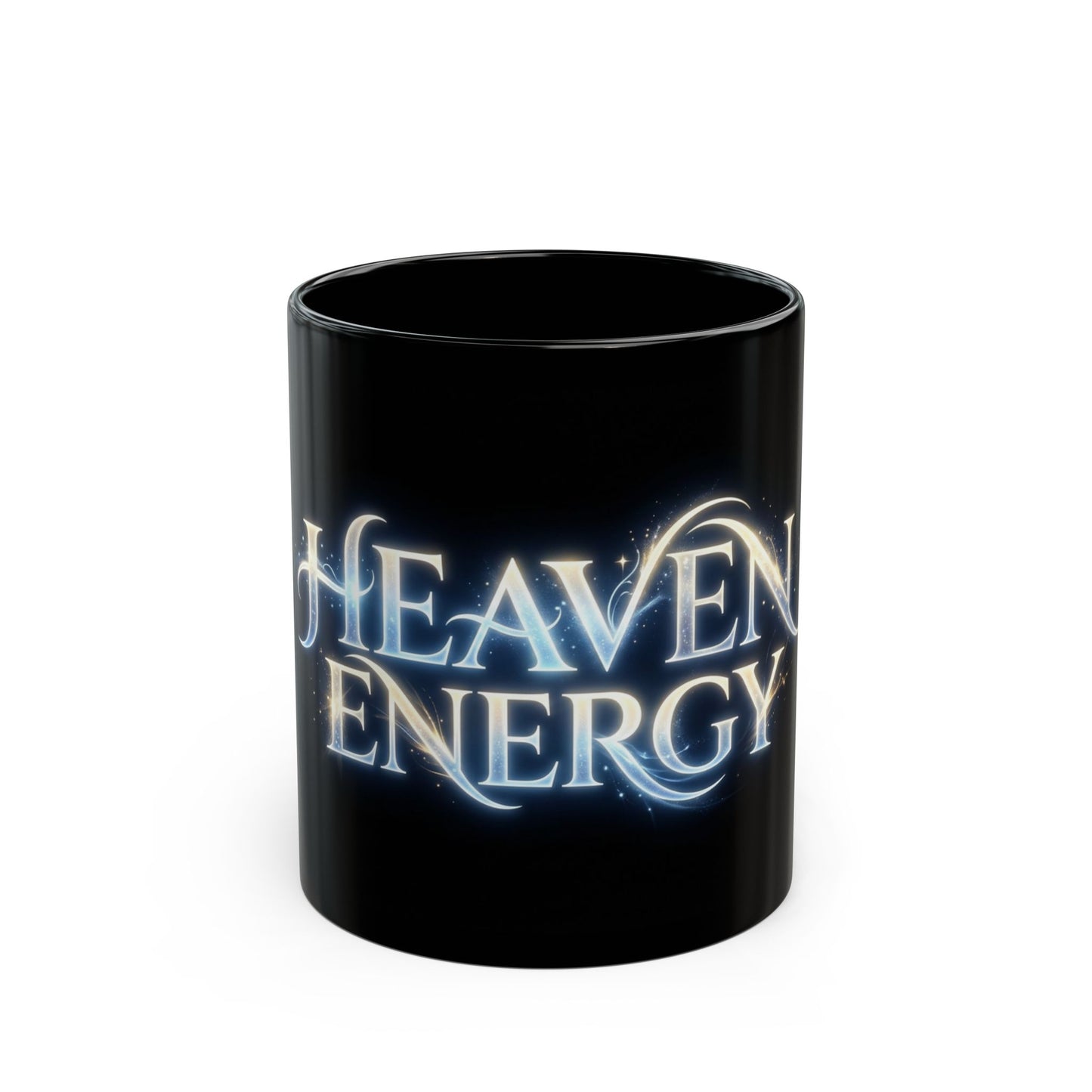 Heaven Energy Black Coffee Mug — Celestial Script 11oz & 15oz