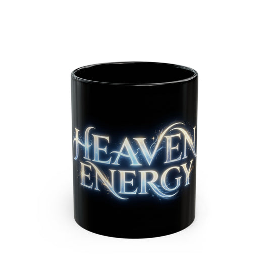Heaven Energy Black Coffee Mug — Celestial Script 11oz & 15oz
