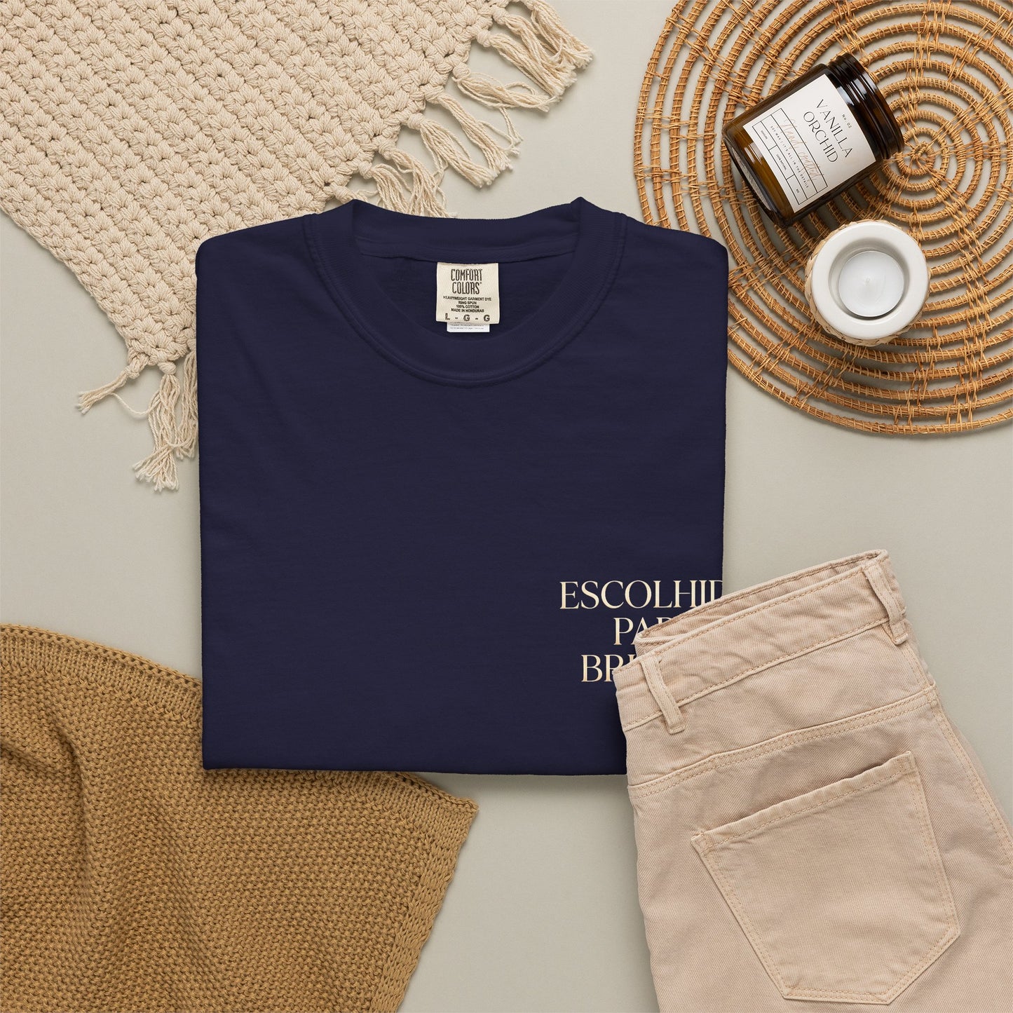 T-shirt tingida em peça "Escolhida Para Brilhar"