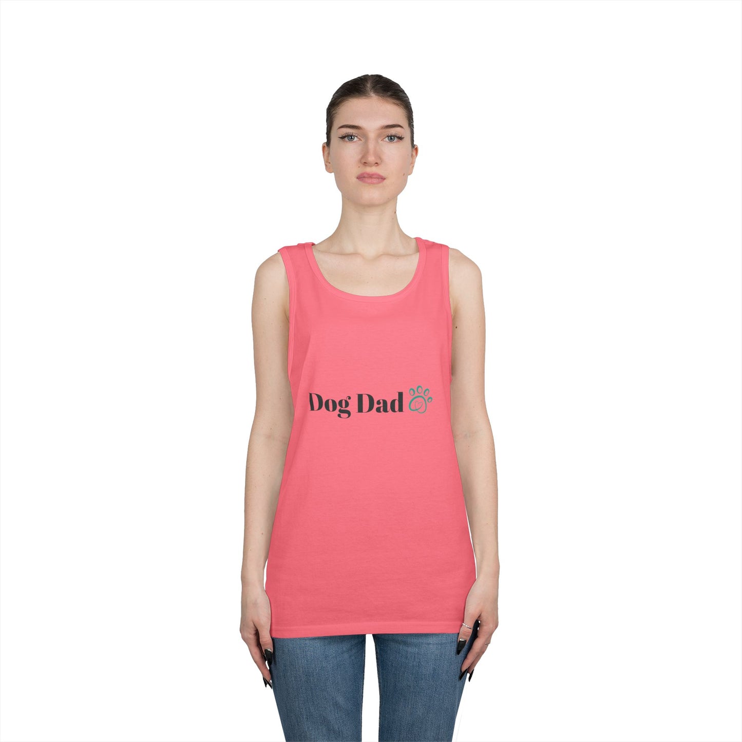 Dog Dad Tank Top — Minimal Paw Print Men’s Summer Tee