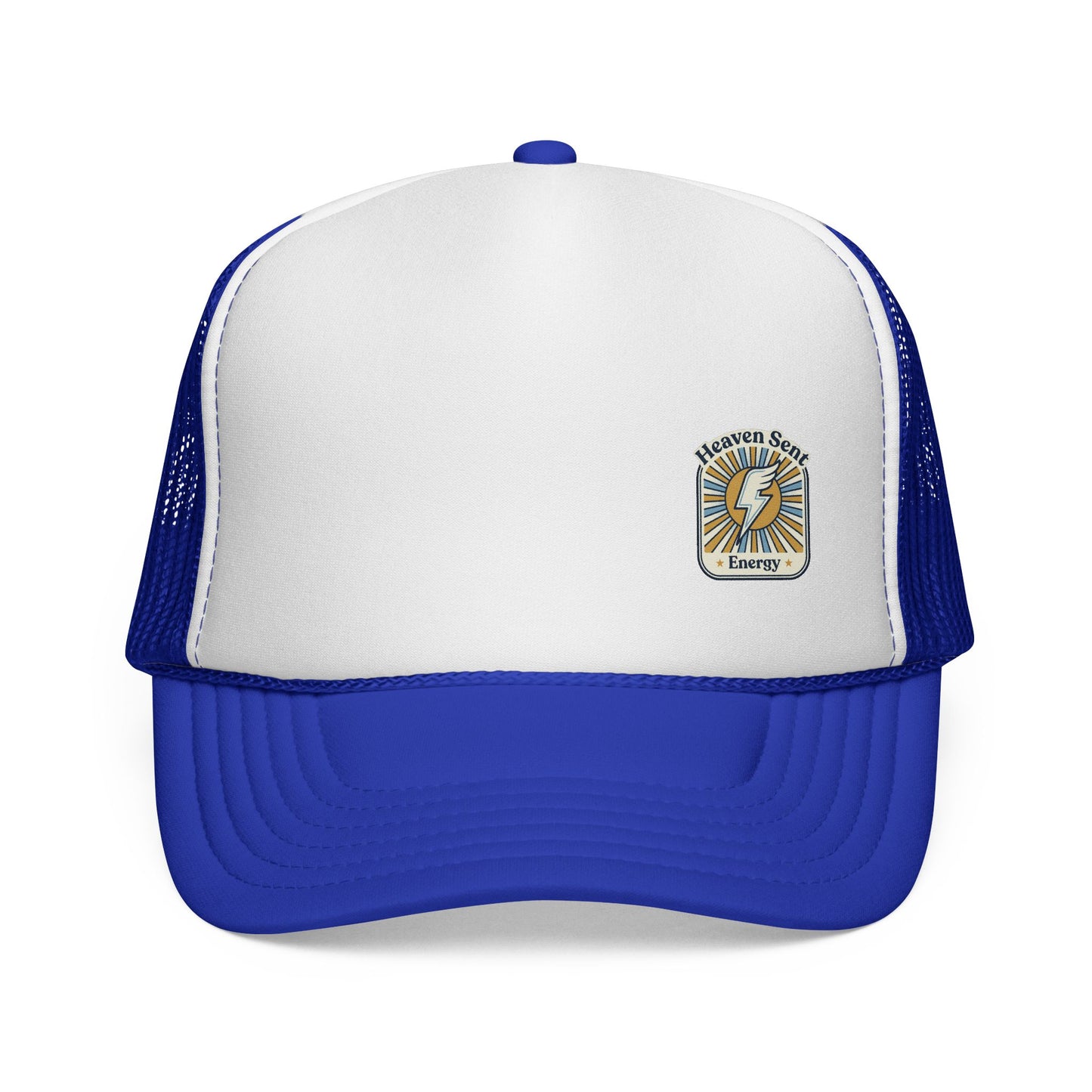 Vintage Lightning Bolt Trucker Cap — Wilderness Energy Patch