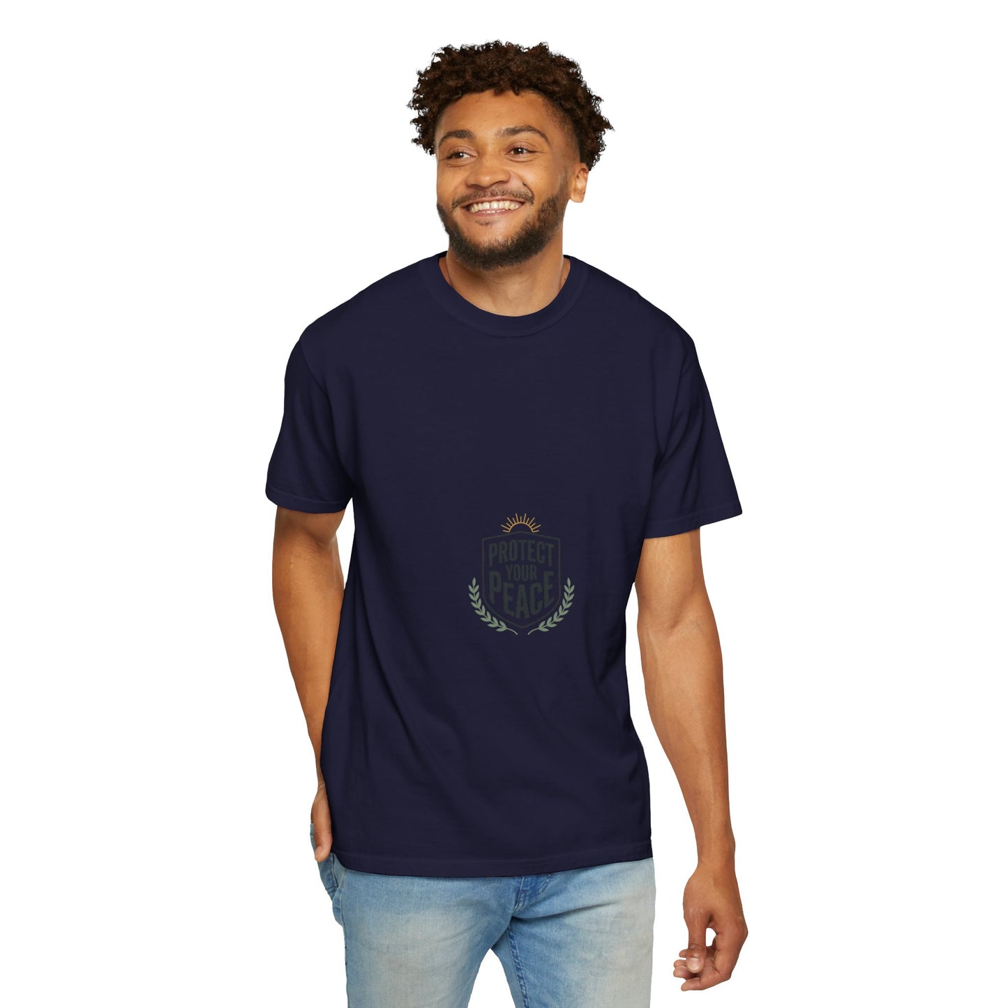 Protect Your Peace T-Shirt — Minimal Shield Graphic, Inspirational Casual Tee