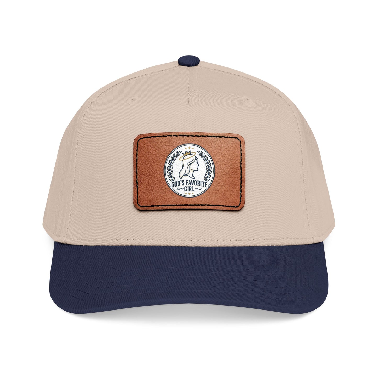 Leather Patch Baseball Cap — “God’s Favorite Girl” Vintage Logo