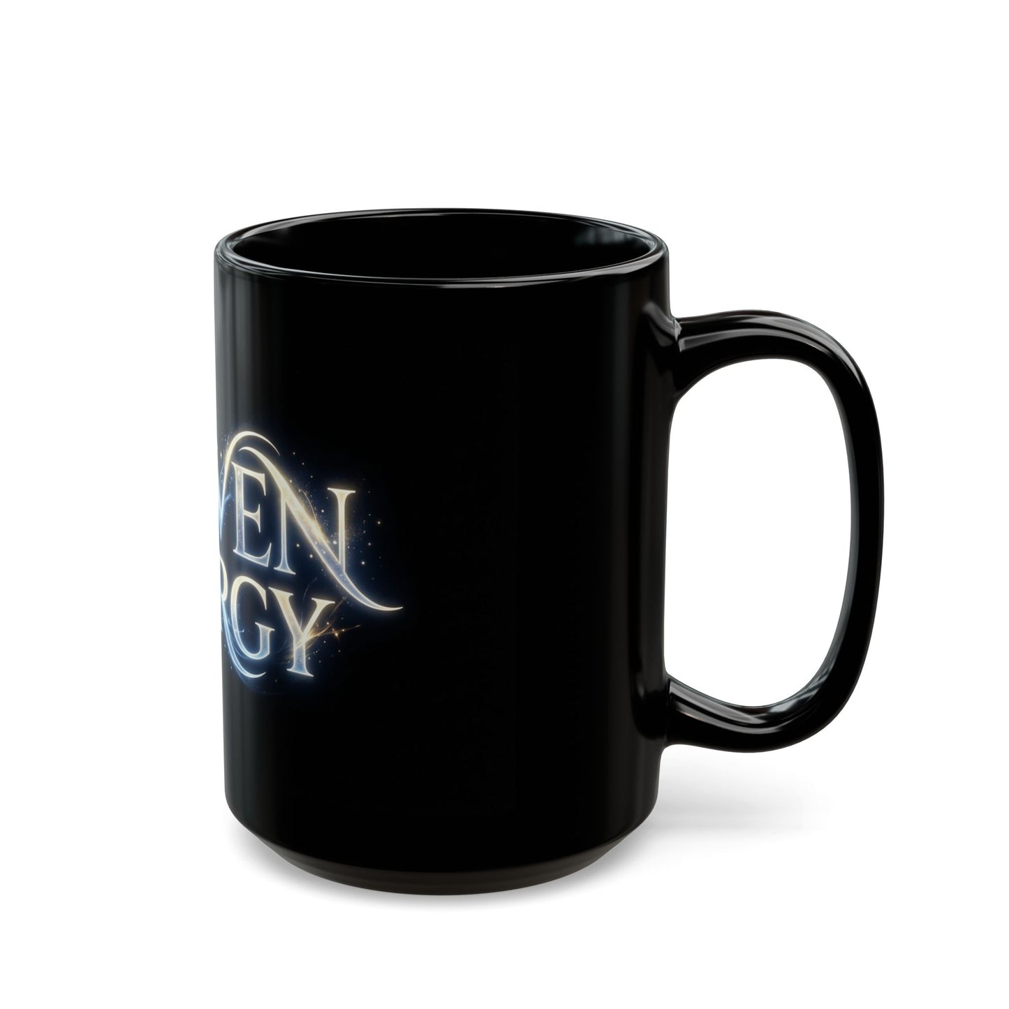 Heaven Energy Black Coffee Mug — Celestial Script 11oz & 15oz