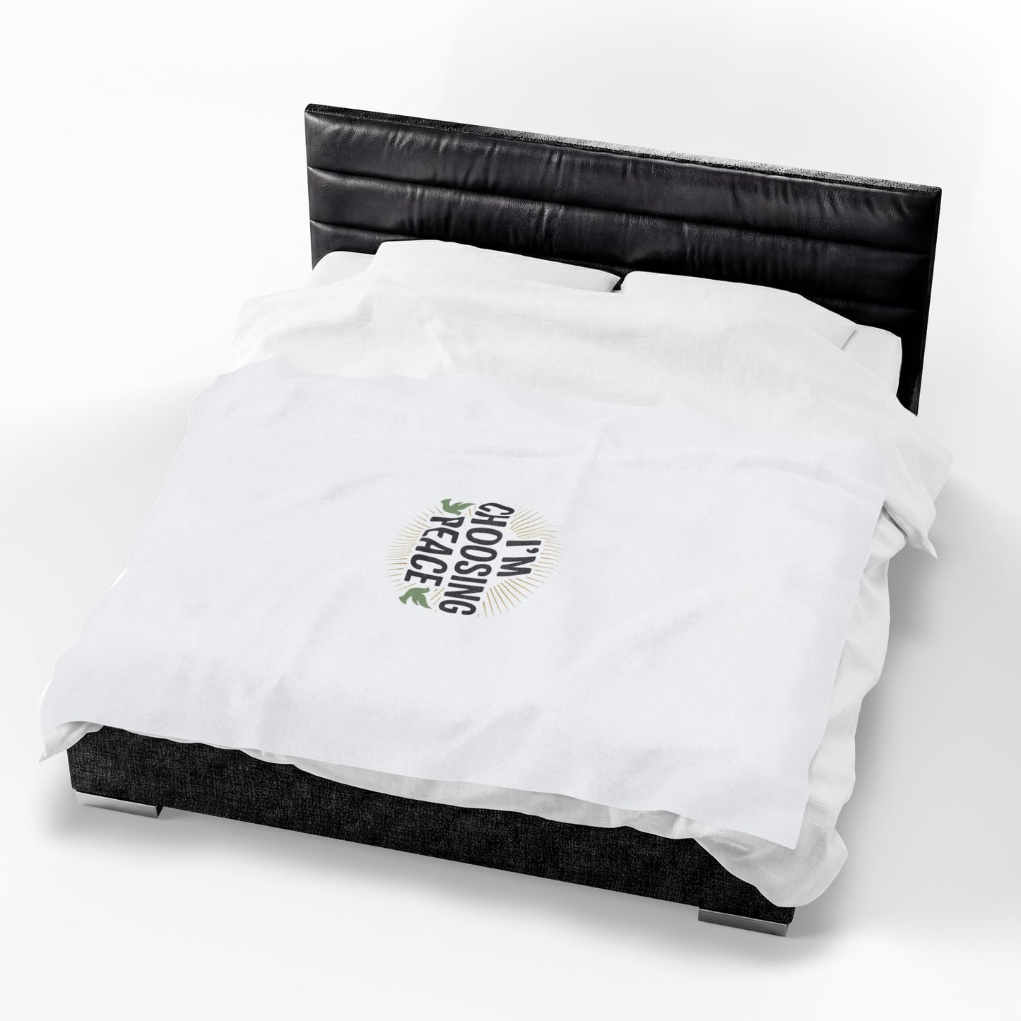Velveteen Plush Blanket — “I’m Choosing Peace” Cozy Throw for Mindfulness & Gifts